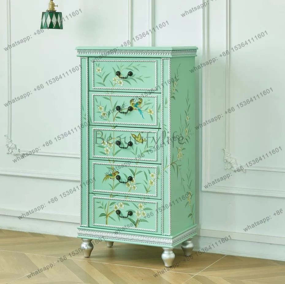 

American chest of drawers painted solid wood home living room simple solid wood frame