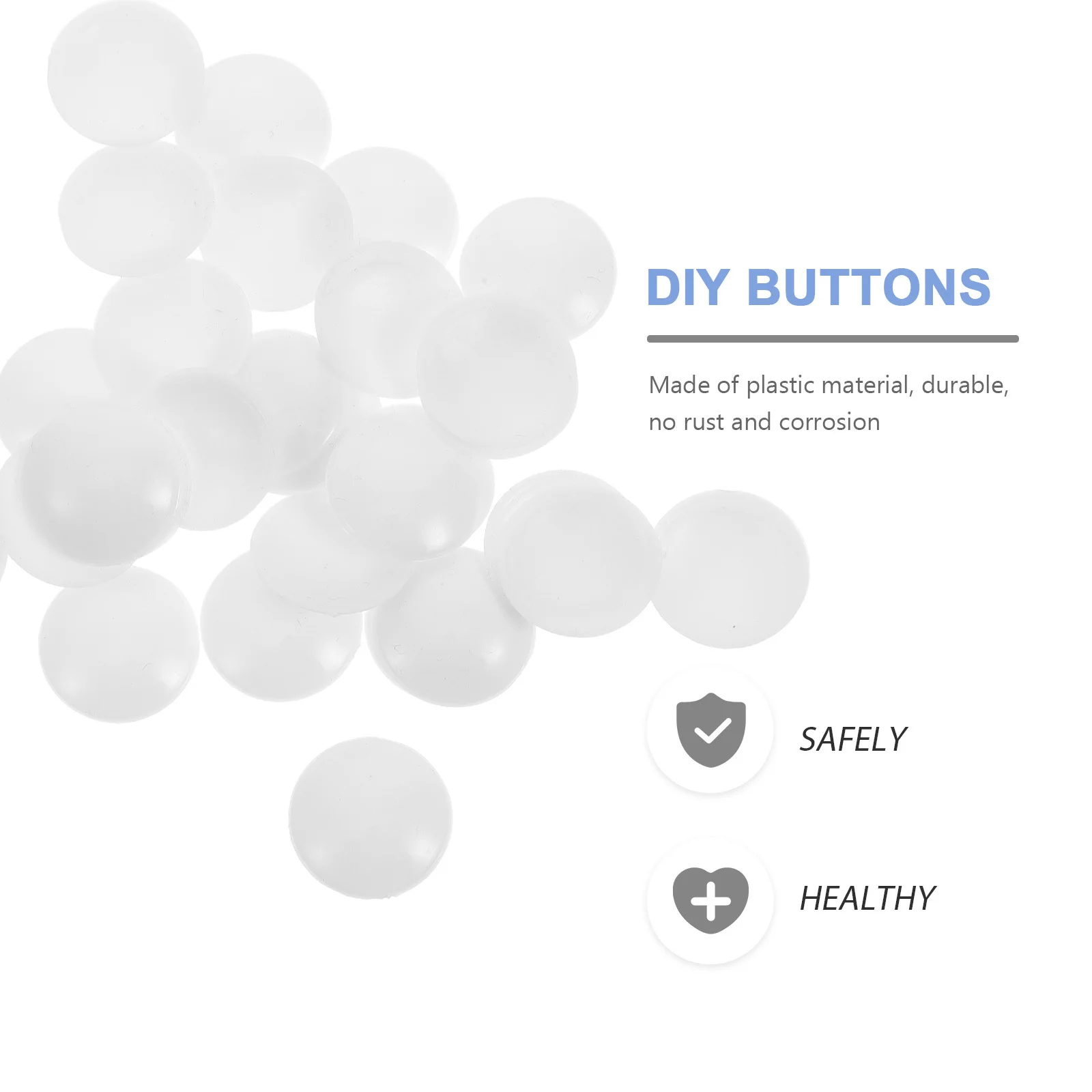 

100pcs Heart Shape Diy Buttons Plastic Blank Buckles Unfinished Round Button Parts For Bag Making Brooch Craft Decoration