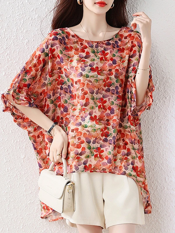 Loose plus Size T-Shirt Women's Summer New Style Casual Comfortable Breathable Belly Covering Big Code Top Fashion Ladies