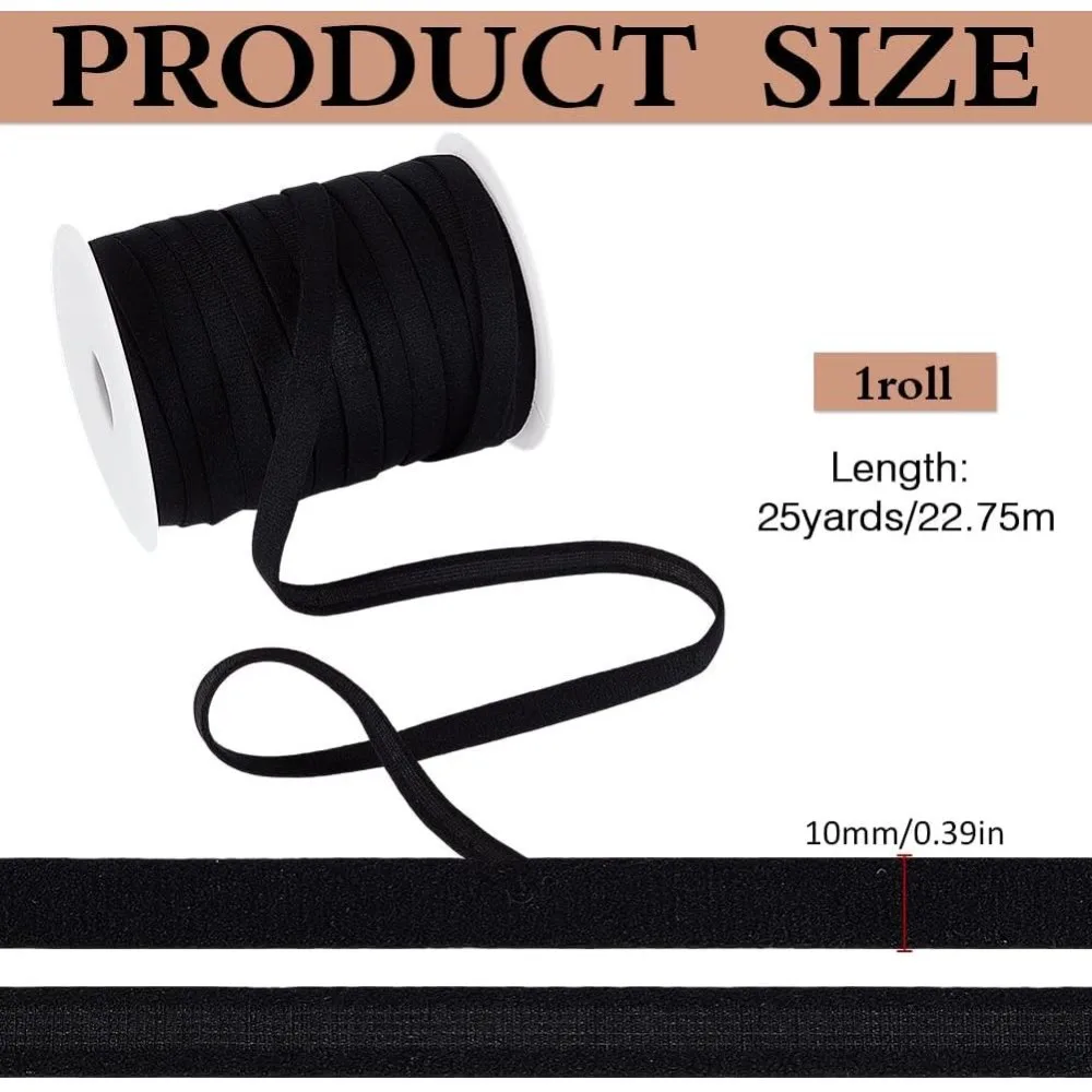 25 Yards Black Corset Boning Casing 3/8inch Underwire Replacement Bra Cover Band Ribbon Nylon Bra Plush Back Casing