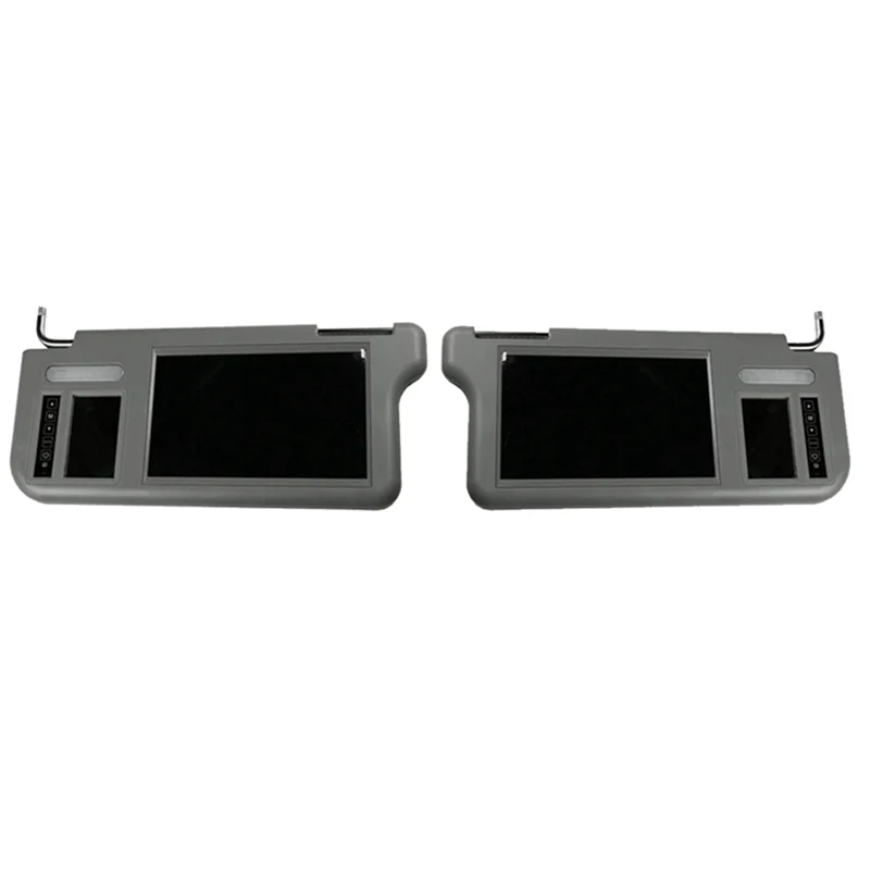 BB 7Inch Gray Car Right Sun Visor Rear View Mirror Screen LCD Monitor 2 Channel Video Replacement