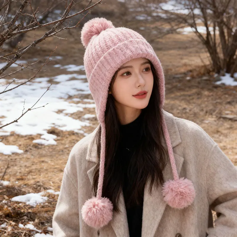 1 قطع الشتاء أزياء محبوك قبعة دافئة السفر في الهواء الطلق التزلج ركوب الدراجات اليومية مطابقة قبعة الزخرفية عارضة