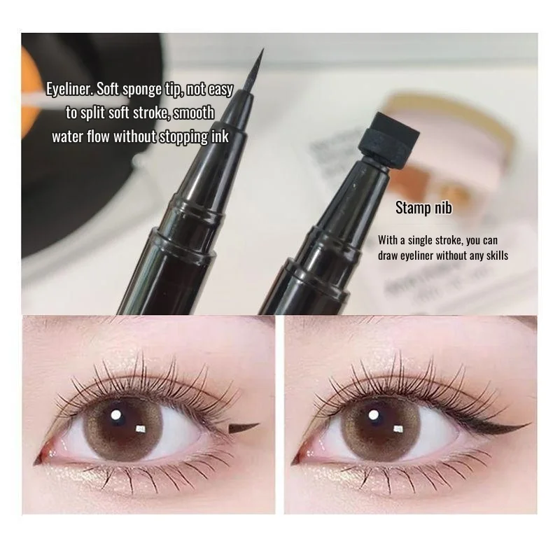 Eyeliner à double tête, longue durée, résistant à l'eau et aux sauvegardes, lisiiner des cils inférieurs, ne se démaquille pas