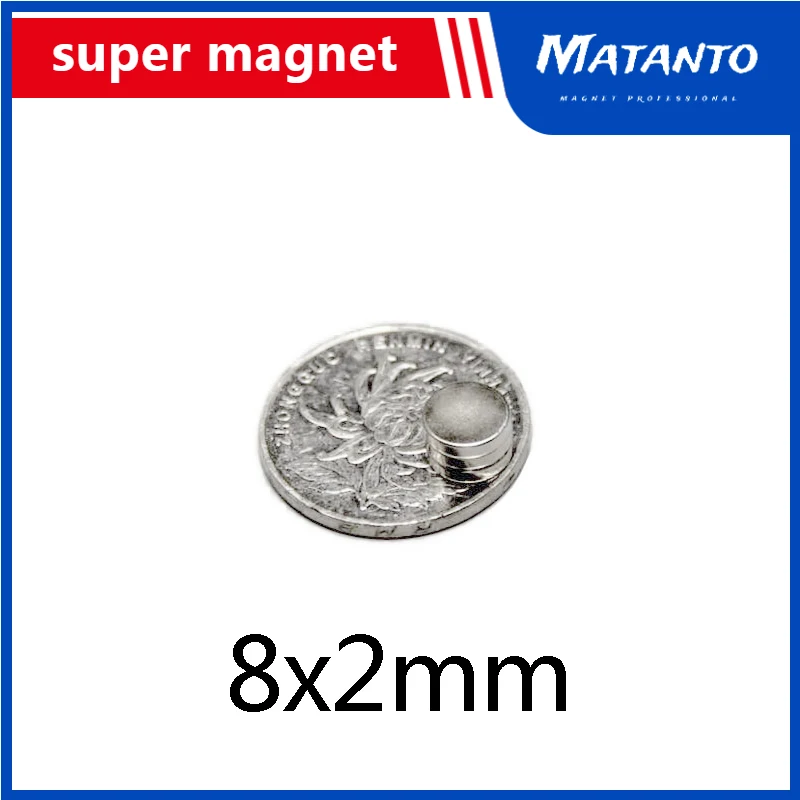 

50/100/150 PCS 8x2 mm Neodymium Super Strong Magnet 8mmx2mm Permanent Round Magnet 8x2mm Powerful Magnetic Disc Magnet 8*2