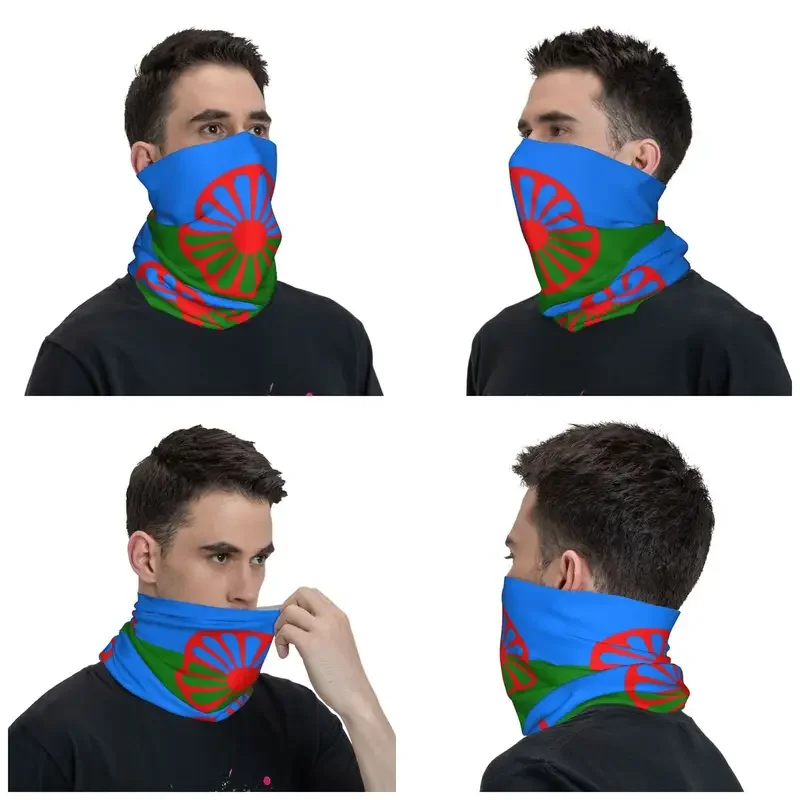 Romany Roma Travellers Flag Bandana Neck Cover Printed Wrap Scarf Face Mask Outdoor Sports for Men Women Adult Windproof