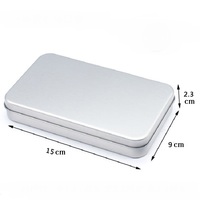 1PCS 15cm Rectangular Cigarette Storage Tin Box for Candy Jewelry Wedding Favor Metal Card Makeup Brush Case Cosmetic Organizer