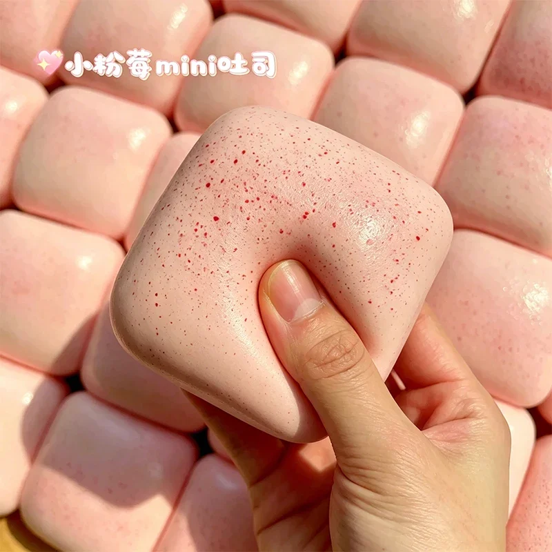 Neue Squishy Mini-Toast-Quetsch-Fidget-Spielzeuge Lustige Langsam Zurückfedernde Stressbälle ASMR Sensorisches Stressabbau-Fidget-Spielzeug Geschenke für Erwachsene – Detail 1