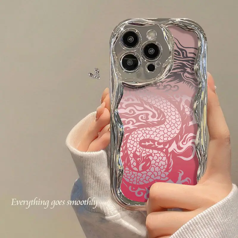 Pink Dragon Totem Phone Case For Samsung Galaxy A55 A35 A25 A15 A54 A24 A33 A34 A73 5G A32 A51 A52 A53 A71 A72 A30 A50soft