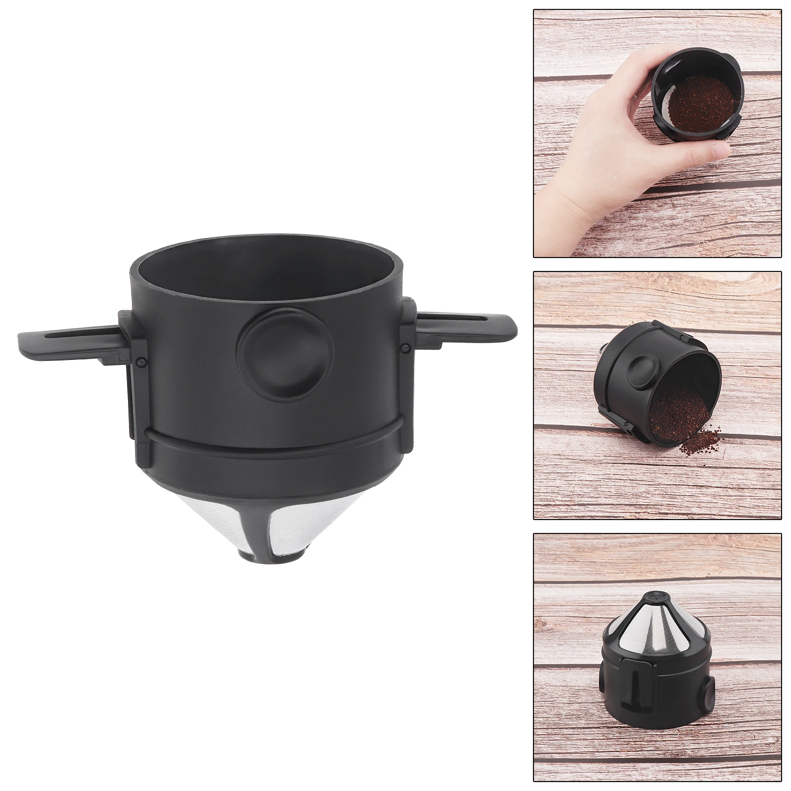 Tragbarer faltbarer Kaffeefilter aus Edelstahl, permanente Universal-Kaffee-Tee-Filter für Pod/Kapsel-Kaffeemaschine