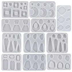 DIY Earring Epoxy Resin Silicone Mold Star Moon Square Droplets Shape Mould For Earring Pendant Epoxy Resin Jewelry Casting Mold