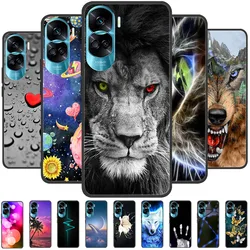 For Honor 90 Lite Honor90 Pro 5G Case Silicone Soft Painted Black Bumper Funda Coque for HONOR 90 Pro 90Lite Protective Bag