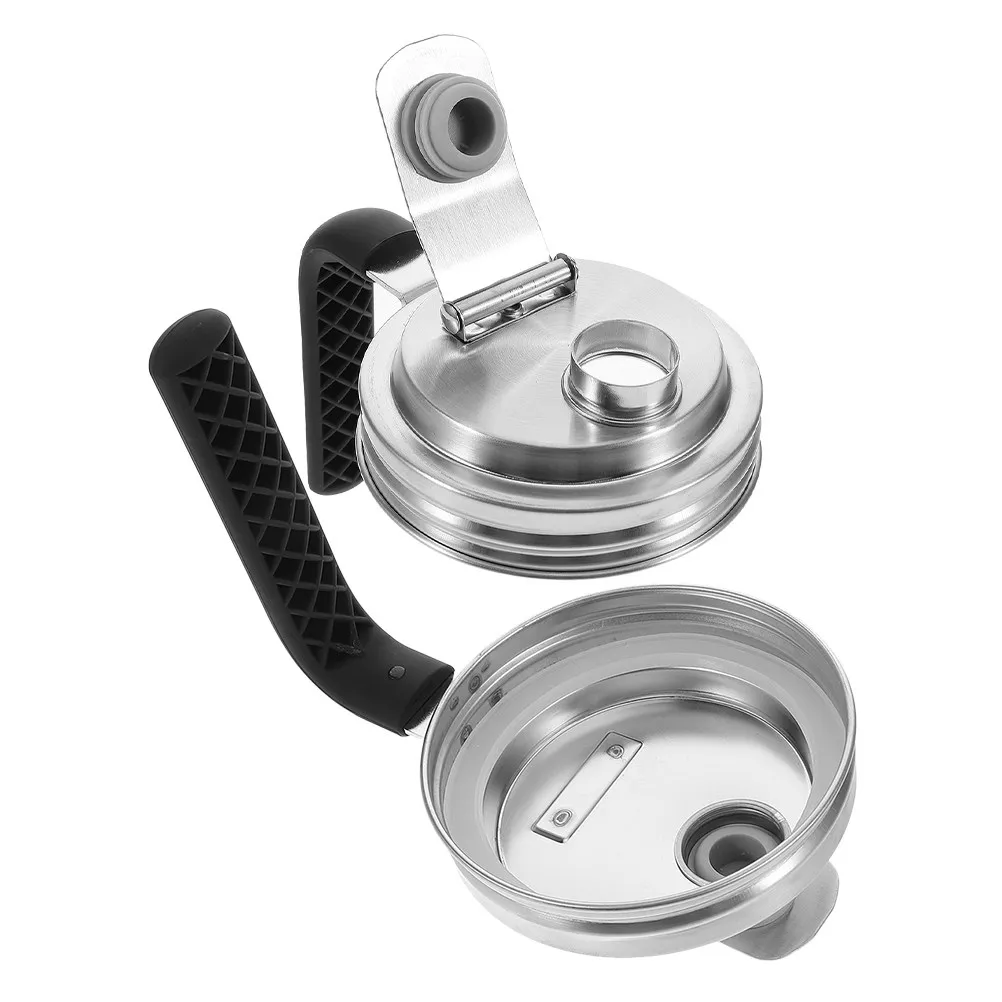 2Pcs Stainless Steel Jar Lids Handle Airtight Pour Spout Drinking Iced Tea Cold Brew Fruit Fermenting