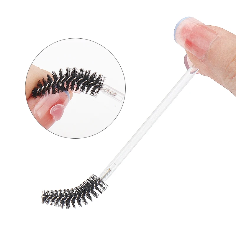 50pcs Disposable Eyelash Makeup Brush Eyebrow Comb Microbrush Crystal Handle Mascara Wands Applicator Lash Extension Supplies