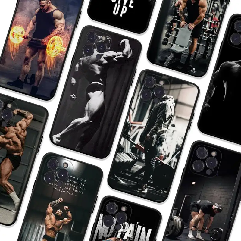 Bodybuilding Gym Phone Case For iPhone 14 11 12 13 Mini Pro Max 8 7 6 6S Plus X SE 2020 XR XS Funda Case