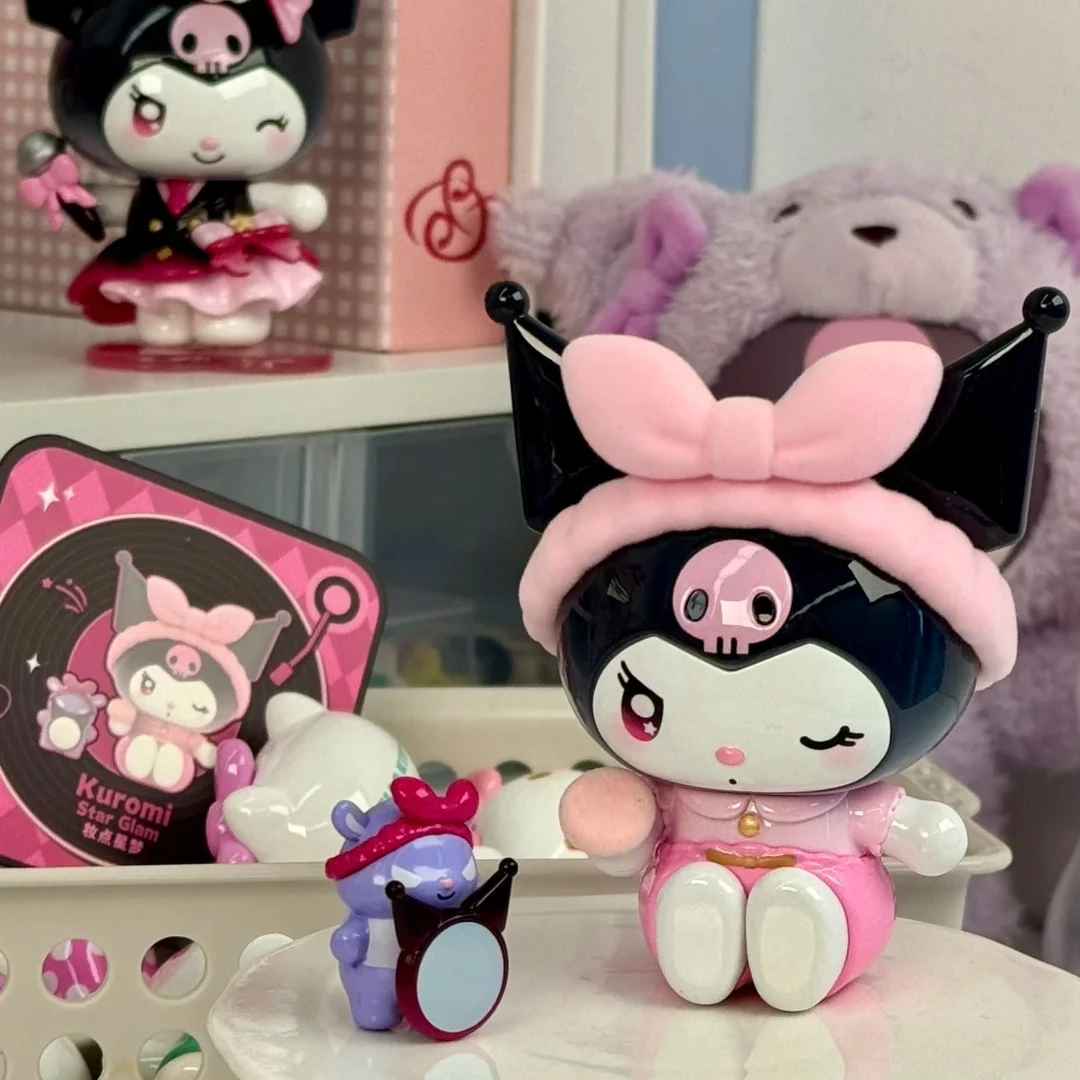กล่องสุ่มฟิกเกอร์ไวนิลคุโรมิ ซีรีส์ Sparkling Idol ของเล่นการ์ตูนน่ารัก แฟชั่น อนิเมะ ของตกแต่งโต๊ะทำงาน ของขวัญเซอร์ไพรส์