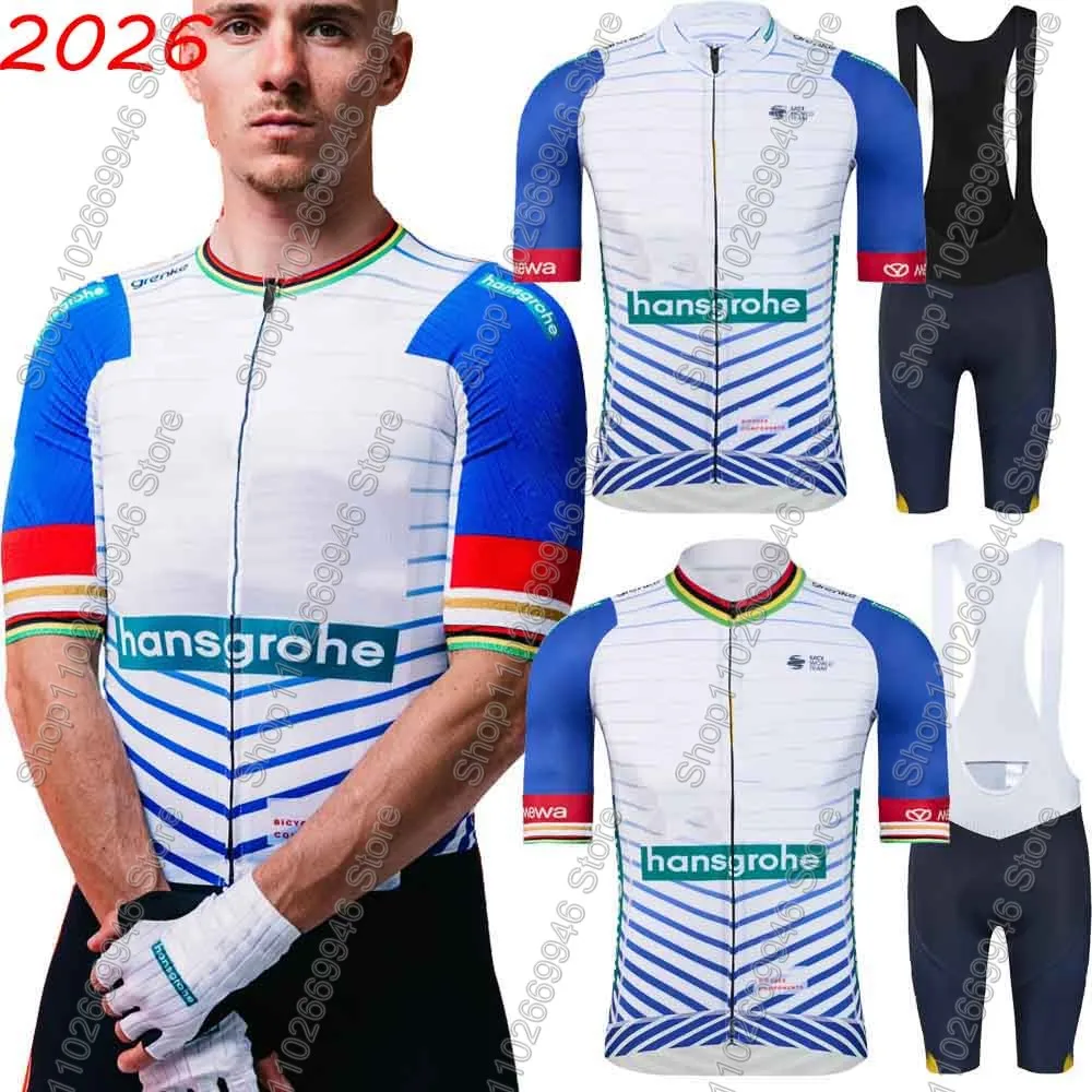 Conjunto de Jersey de ciclismo del equipo Hansgrohe de Francia Tour 2026, ropa Remco-Evenepoel, camisetas para bicicleta de carretera, traje, pantalones cortos con pechera, Maillot MTB