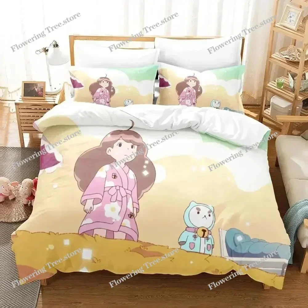 Cartoon Bee PuppyCat Bedding Set Duvet Cover Bed Set Quilt Cover Pillowcase Comforter king Queen Size Boys Adult Bedding Set