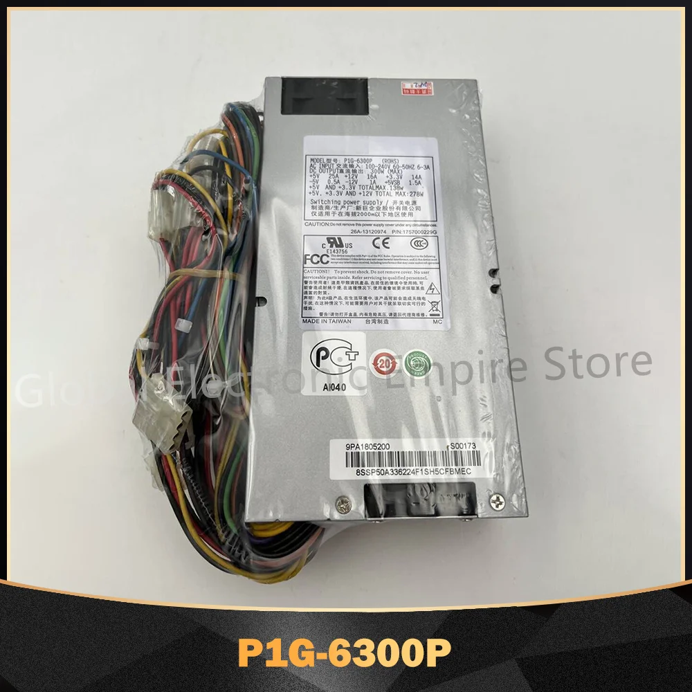 For Advantech 1U 300W Industrial Computer Power Supply P1G-6300P