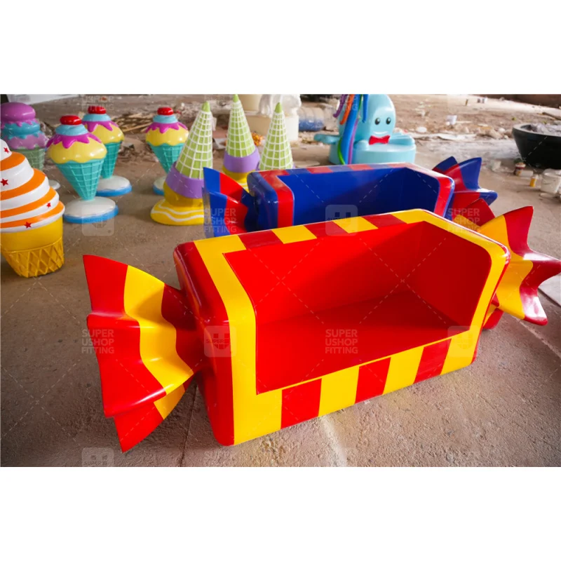 custom.Custom Sweets Party Shop Chair Furniture Resin Snack Sculpture Candy Props Fiberglass Candy Props Store Decora