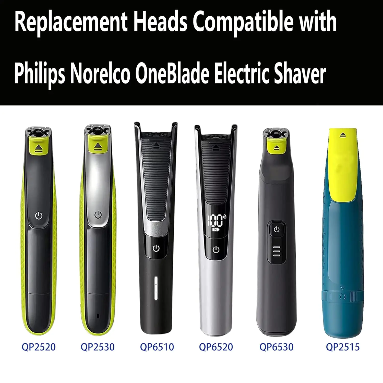 YUKU Shaver Replacement Kit for Philips One Blade QP2520 QP2515 QP2630 QP6510 QP6520 QP6530 Electric Trimmer Replacement Blade