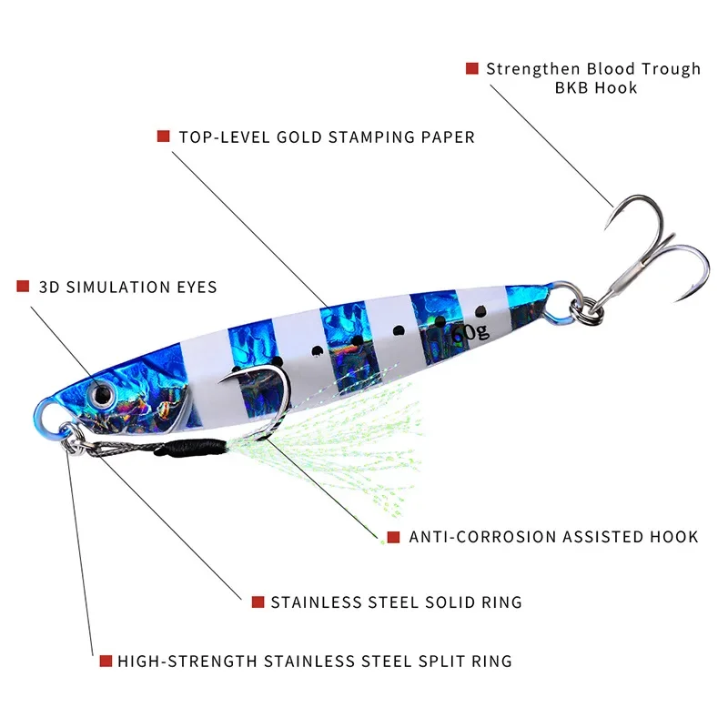 luminous Long shot Metal Jig Jigging Spoon 30G 40G 60G Shore Casting Jig Drag Cast Sea Bass Lure Sztuczna przynęta wędkarska