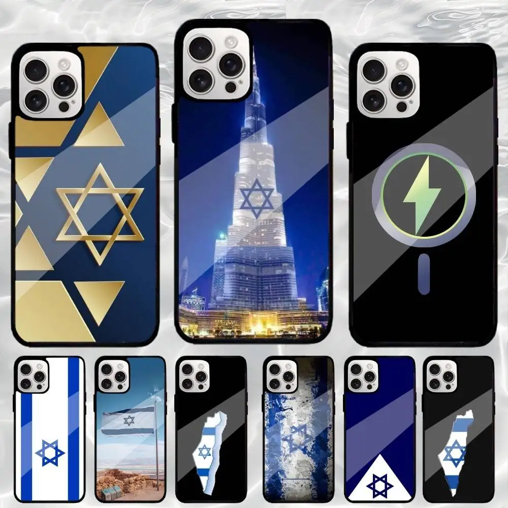 

Чехол для телефона с эмблемой флага Иизраи для iPhone 17,16,15,14,13,12,11 Plus, Pro Max, магнитная беспроводная зарядка Magsafe