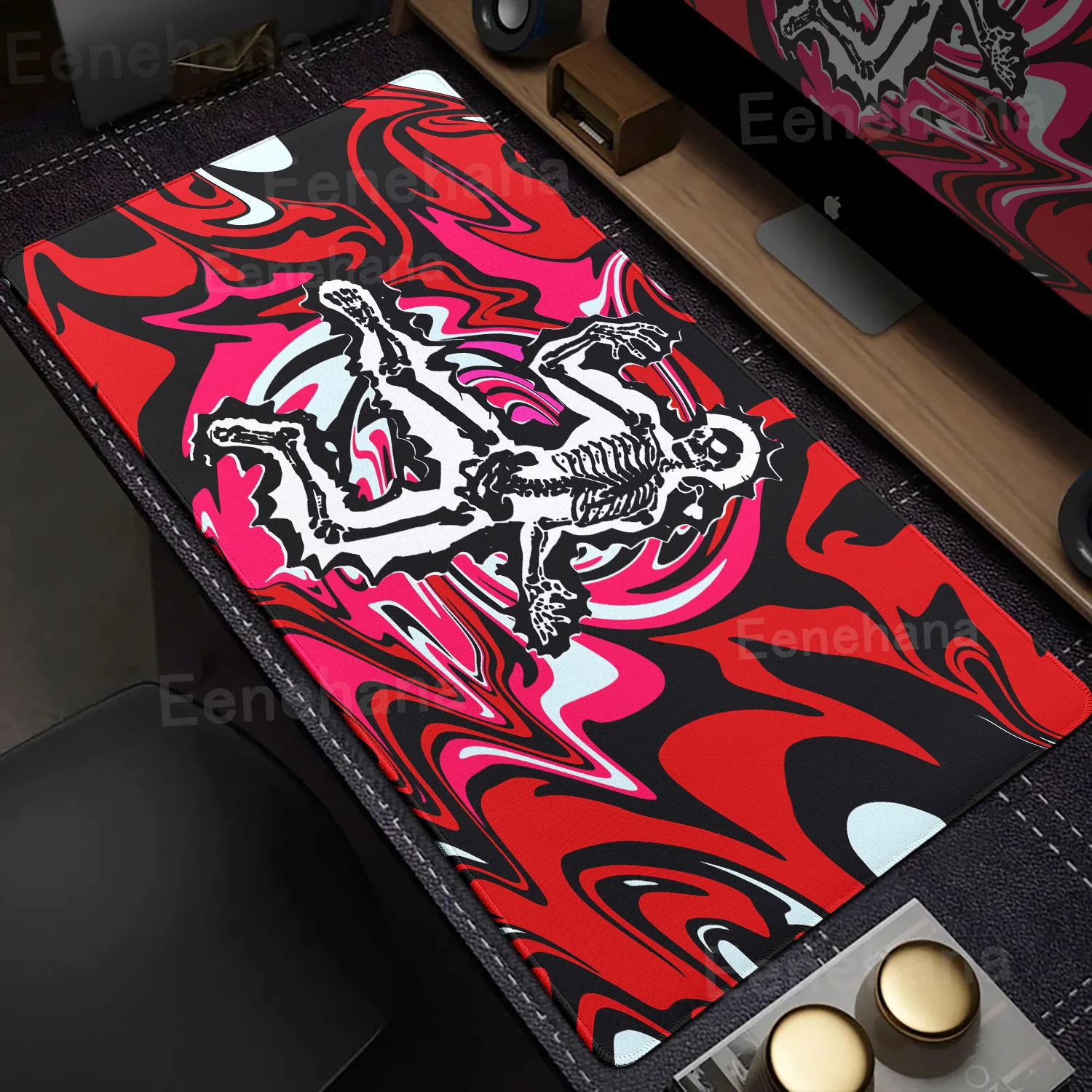 

New Vortex Fluid Mouse Pad Punk Style XXL Mat 40X90CM Red Purple Lonely Skeleton Mousepad Large PC Gaming Keyboard Extended Pads