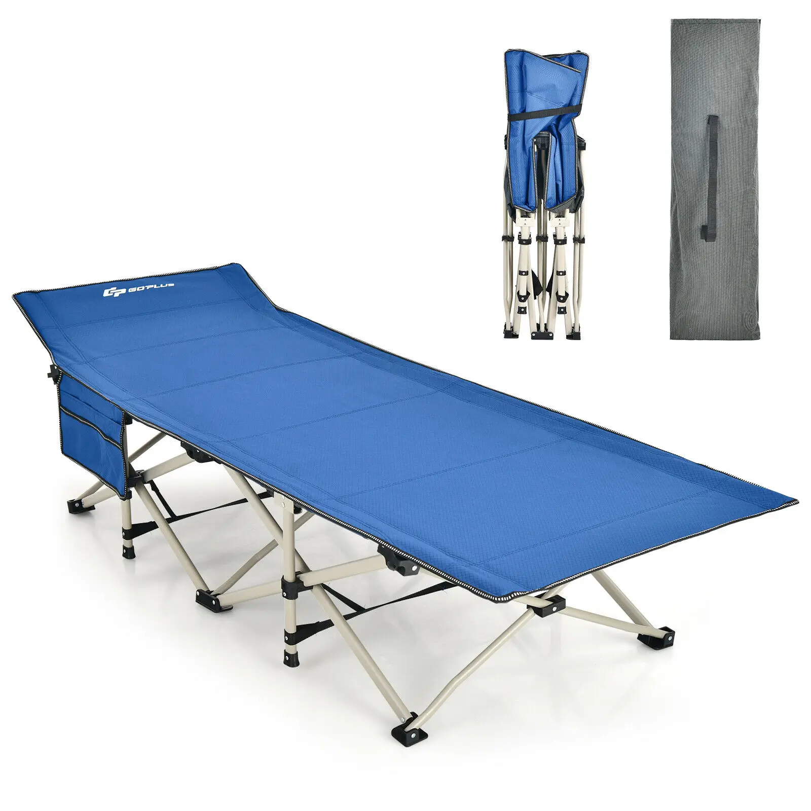 

Wide Foldable Camping Cot Heavy-Duty Steel Indoor & Outdoor Sleeping Cot