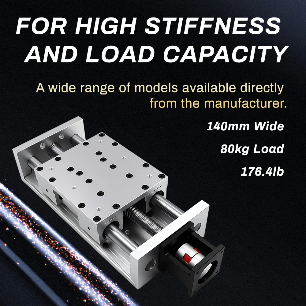 Obrázek 3: 140mm široký celistvý aluminium talíř záruka lodní šroub klouzat stůl 80KG lineární gwint bariéra jeviště single-axis lineární aktuátor SFU2005/SFU2010