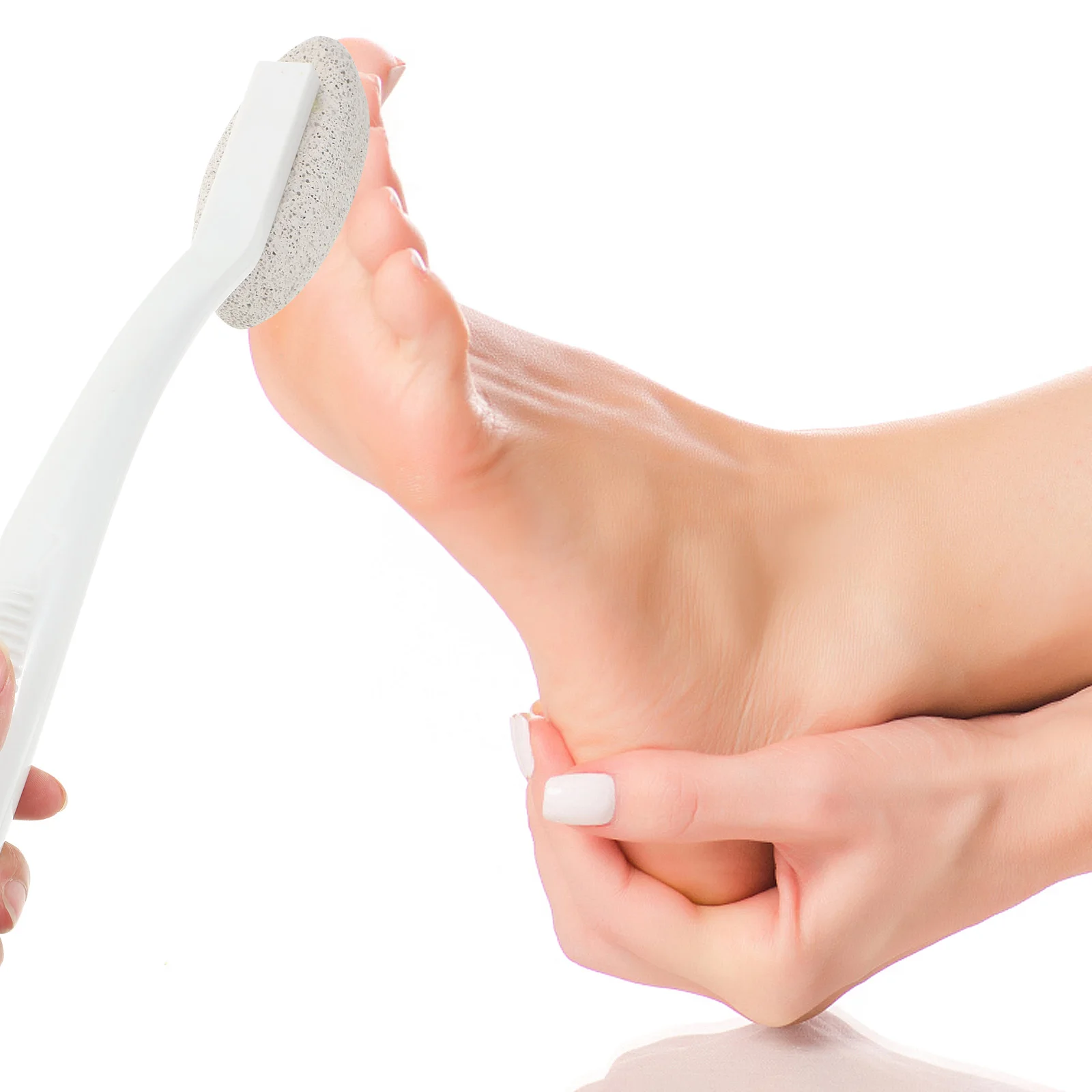 Pierre ponce Portable pour enlever les callosités des pieds, avec poignée ergonomique, épurateur de pieds pour peau sèche, pédicure à la maison ou au Salon