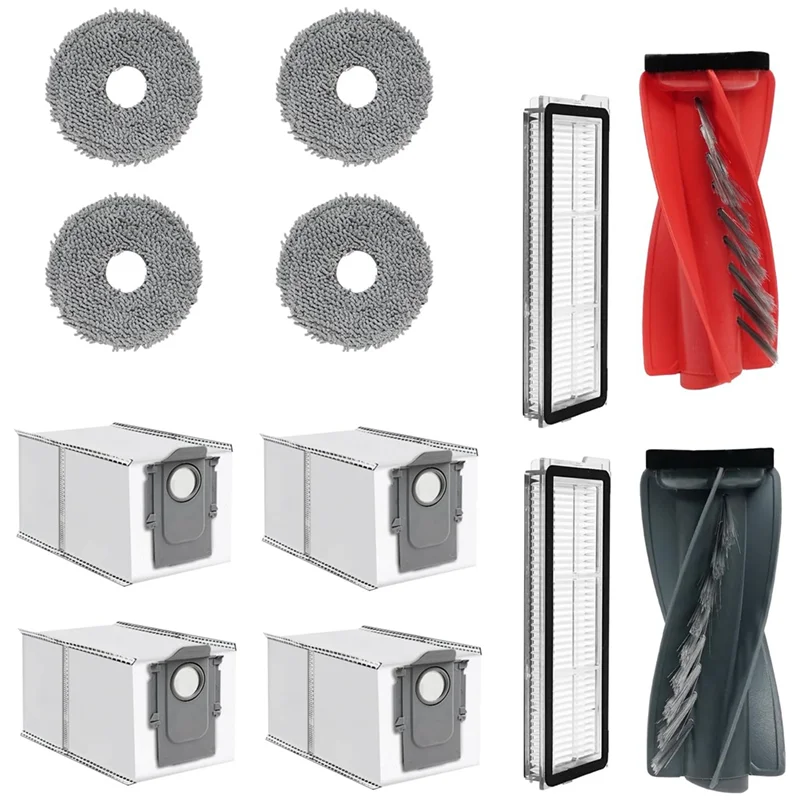 ABRW-For Roborock Qrevo Curv - Replacement Parts Roller Brush Filters Mops Dust Bags Robot Vacuum Cleaner Accessories Kit