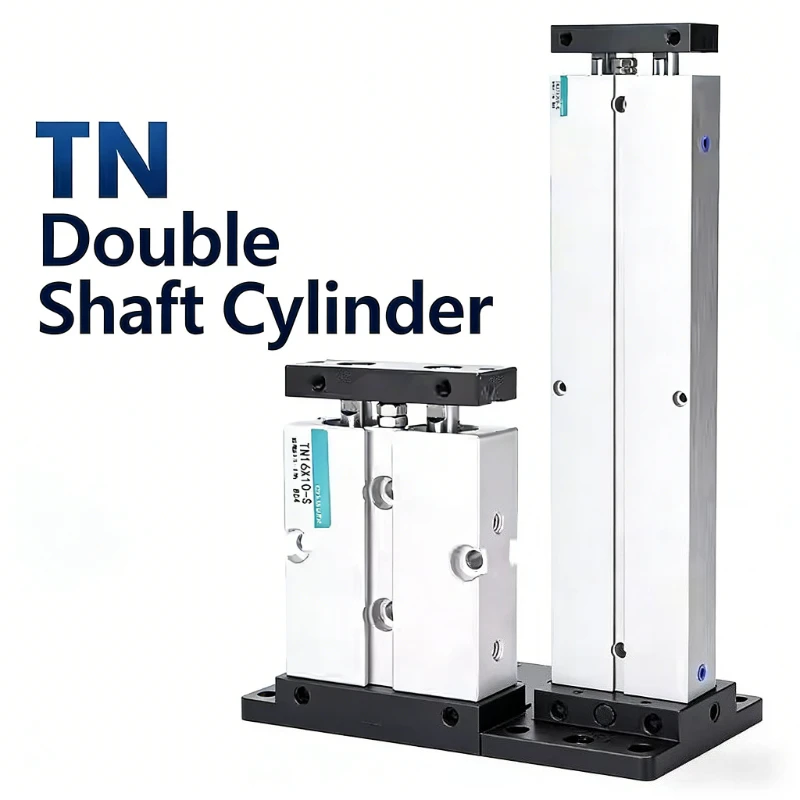Double-rod Double-axis Cylinder Long Stroke Extended Type High Thrust Airtac Type TN16/20/25/32-200X300X400X500S