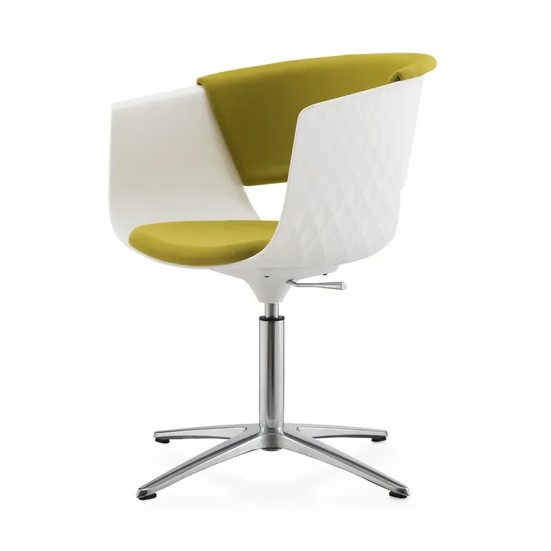 Modern PP Seat Rotating Waiting Chair for Office Hotel Lobby Salon Reception Area Comfortable Durable Furniture