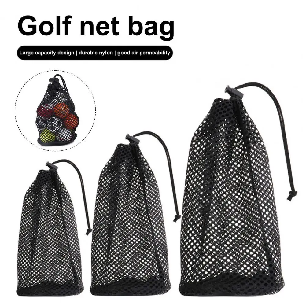 

18/22/30cm Golf Ball Bag Table Tennis Bag Training Mesh Sack Nylon Storage Mesh Bag Net Pouch Golf Balls Gym Bags Golf Accessory
