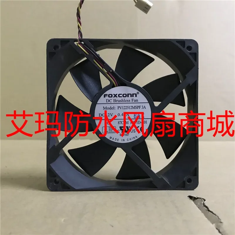 Foxconn PV122512MSPF 3A DC 12V 0.42A 120x120x25mm 3-Wire Server Cooling Fan