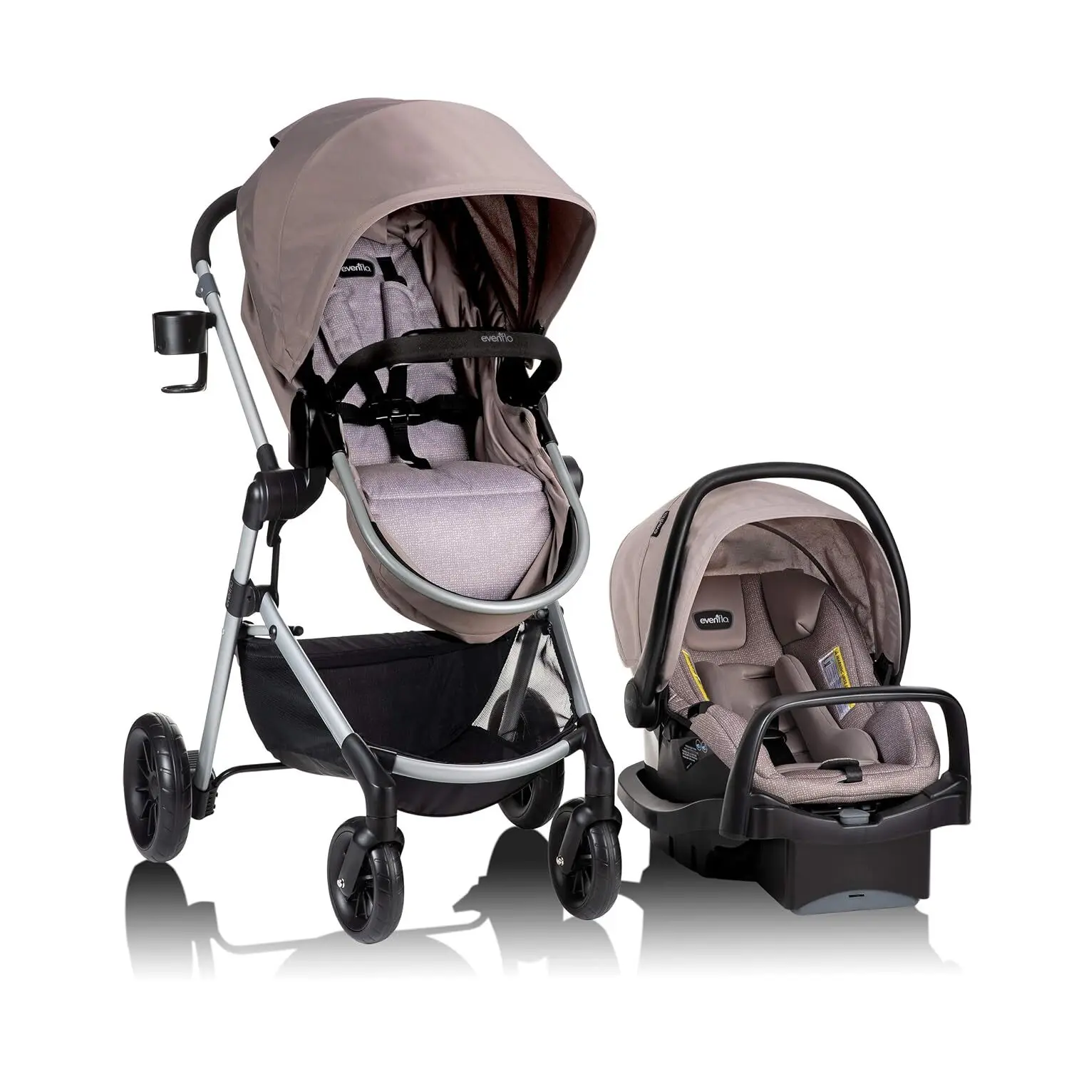 Pivot Modular Travel System with Infant Car Seat with Anti-Rebound Bar (Desert Tan)