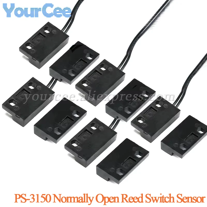 5pcs/1pc PS-3150 Reed Switch Sensor PS3150 Normally Open NO Proximity Magnetic Door Window Contact 30cm Wire Inductance Distance