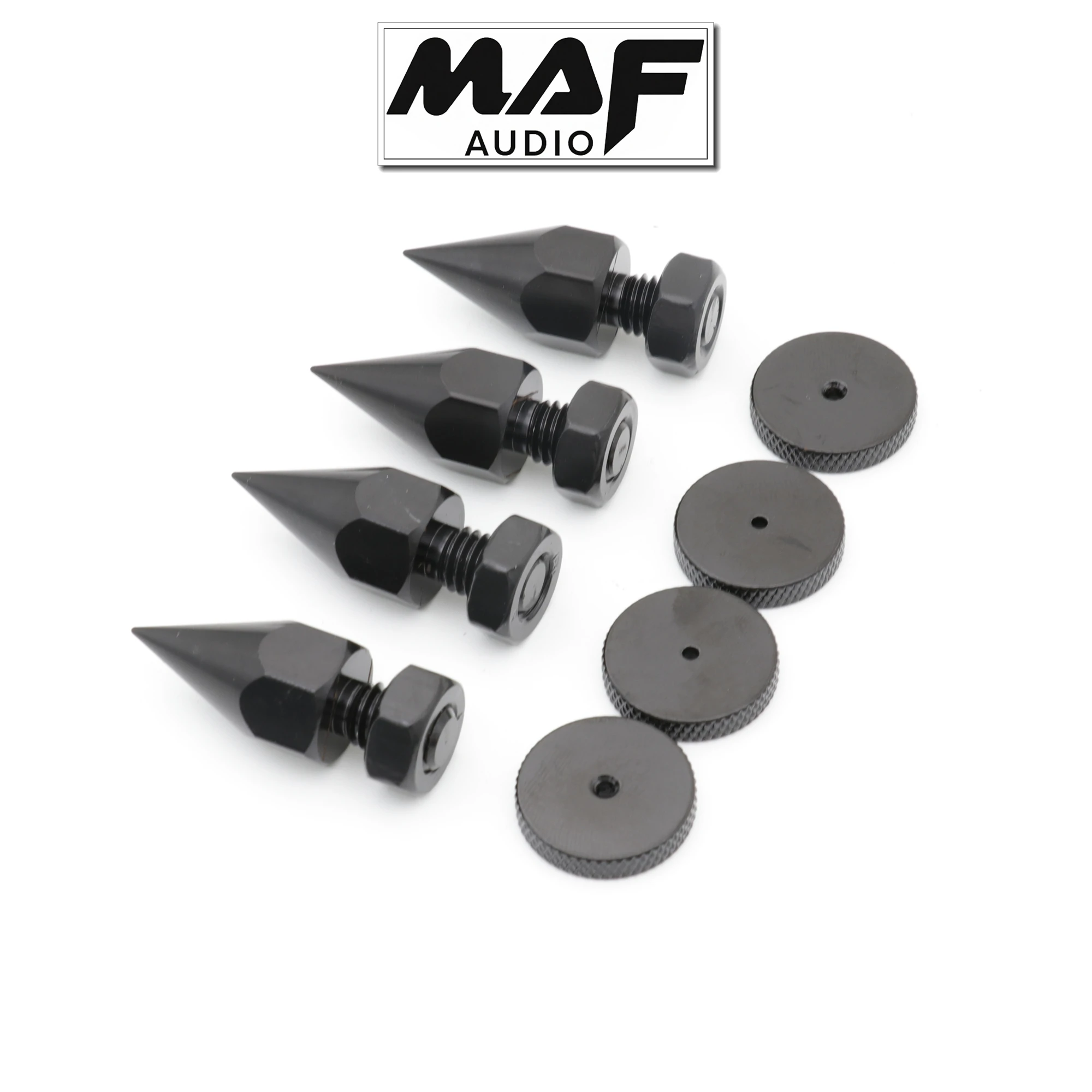 4sets M6 M8 M10 Spike Feet Cone Stand Base Speaker Isolation Pad Mat Foots Floor PC TV Monitor Subwoofer CD AMP Shock Proof