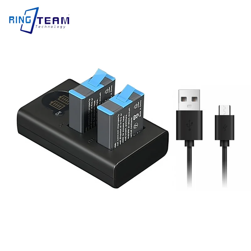 AHDBT-901 البطارية و LED USB شاحن ل GoPro بطل 9 Hero9 بطل 10 Hero11 عمل كاميرا بطاريات