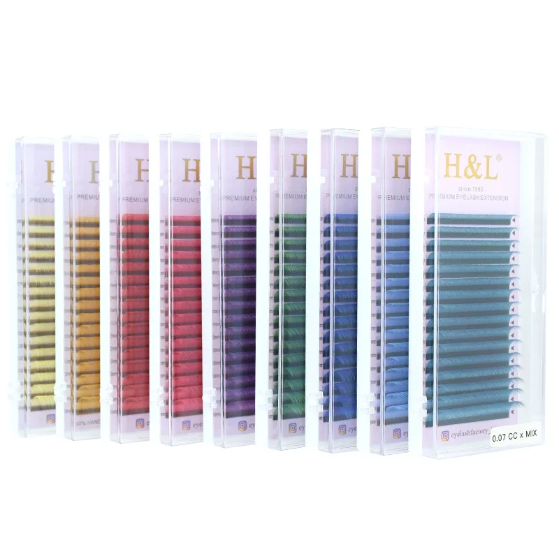 H&L Color Russian Volume przedłużanie rzęs Curl przedłużanie rzęs rzęsy z norek indywidualne narzędzie do makijażu rzęs