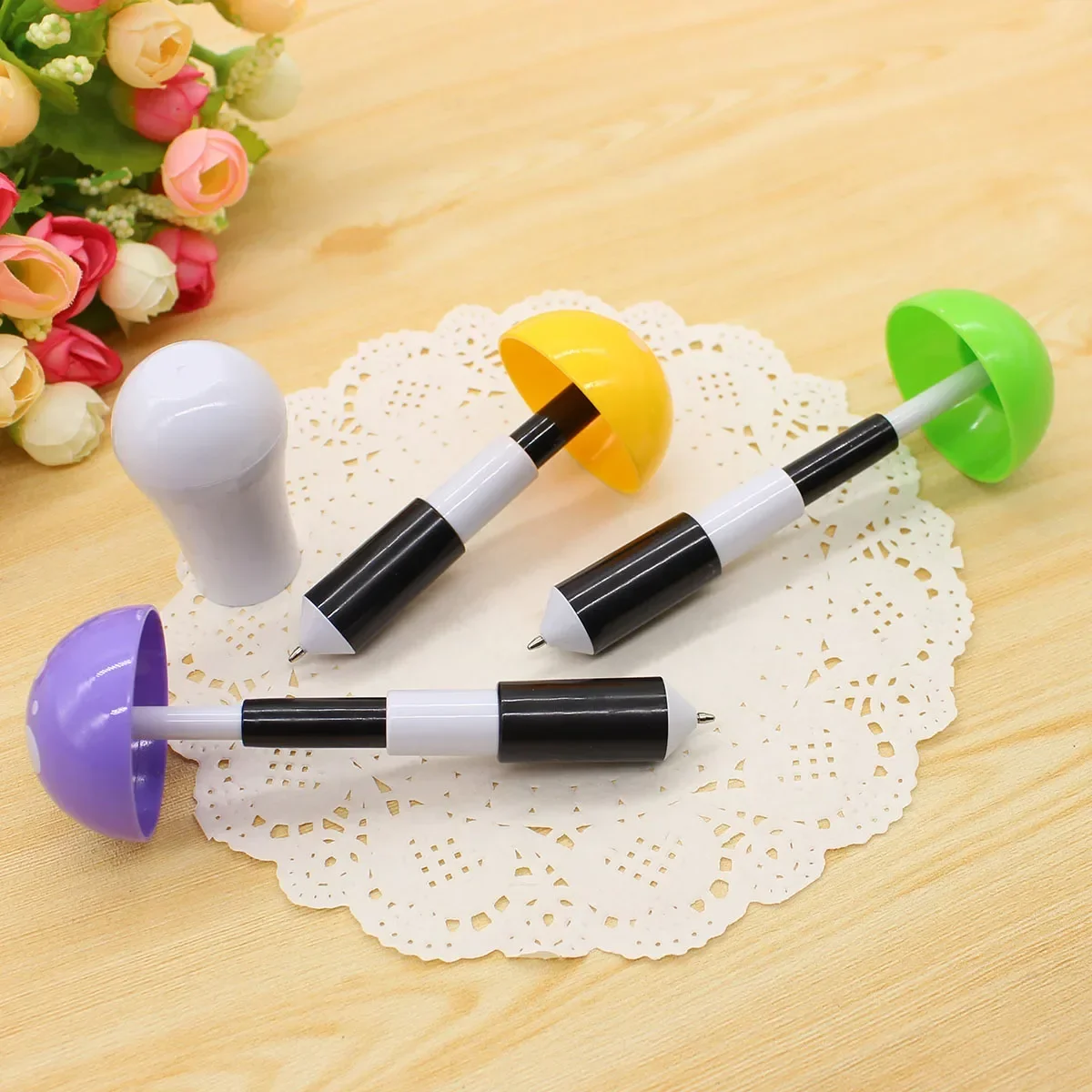 A50PCS Creative Stationery Telescopic Mushroom Ballpoint Pen Lovely Candy Color Mushroom Ballpoint Pen Primary School Toy Pen