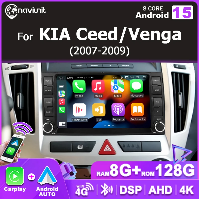 7" Brezžični CarPlay avtoradio za Kia s GPS navigacijo