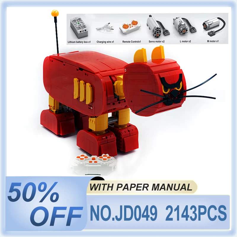 

IN STOCK JD049 MOC Creativity Electric Machine Cat Building Blocks Bricks Assembly Model Puzzle DIY Toys Boys Christmas Gift Set