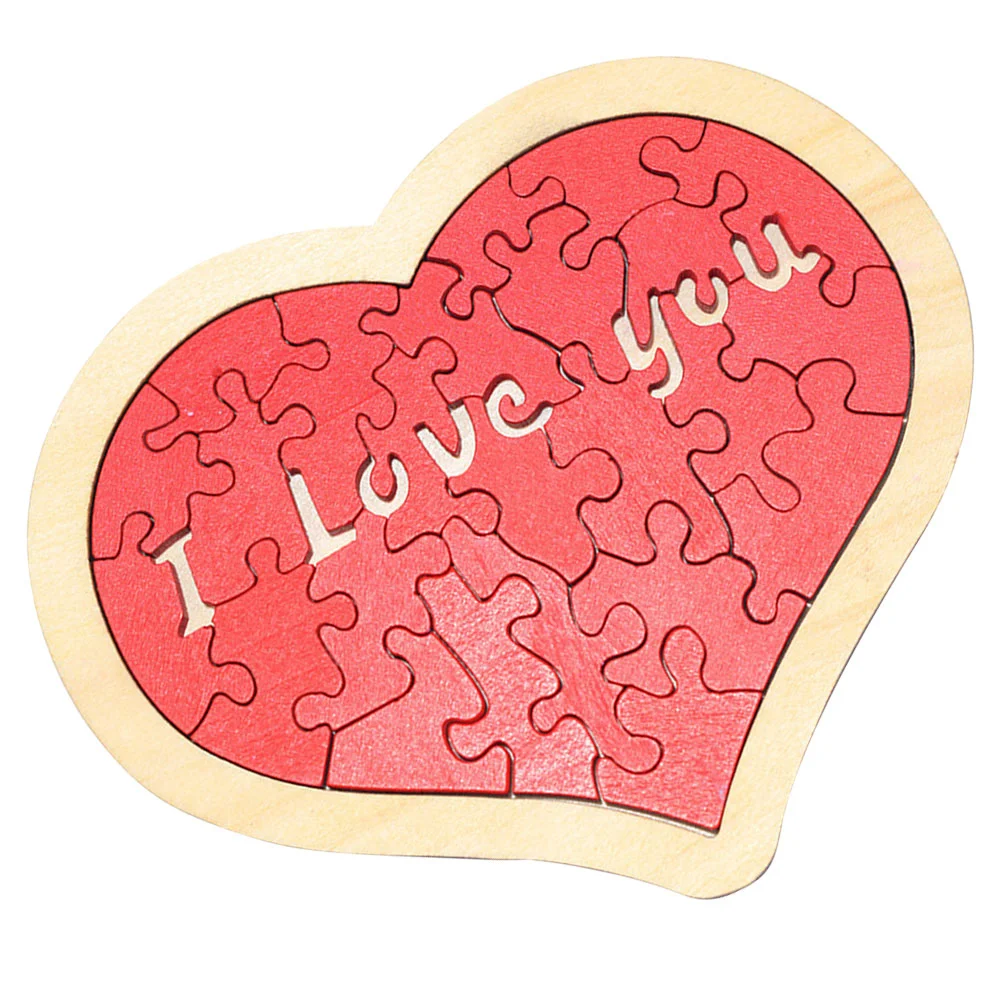 

Heart-shaped Love Puzzle Child Children's Toys Valentines Day Puzzles Wooden for Toddlers