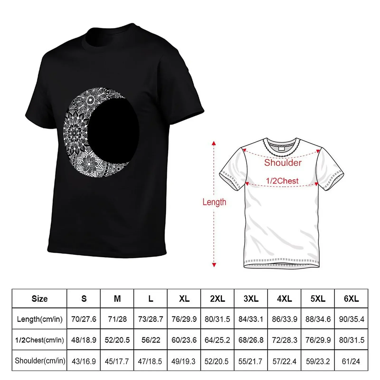 Crescent moon mandala T-Shirt baggy shirts plus sizes men clothings