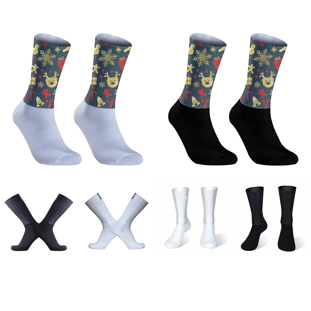 Chaussettes de sport coordonnantes en silicone pour hommes et femmes, respirantes, course à pied, cyclisme, été, nouveau, 2024