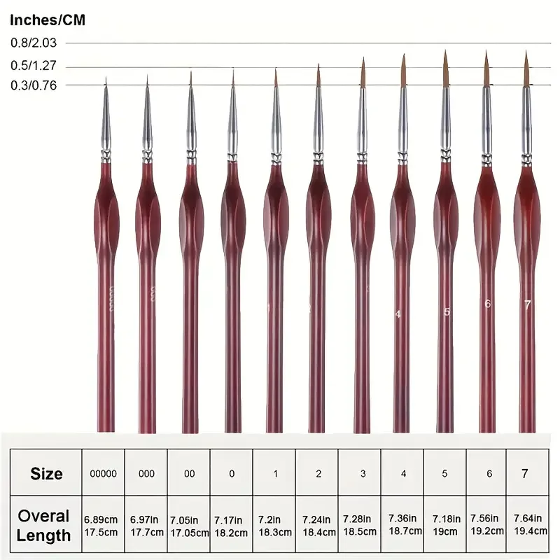 4/11/15Pcs Miniature Detail Paint Brushes Wood Handle Drybrush Set for Acrylics Watercolor Citadel Vallejo DND Model Art Craft