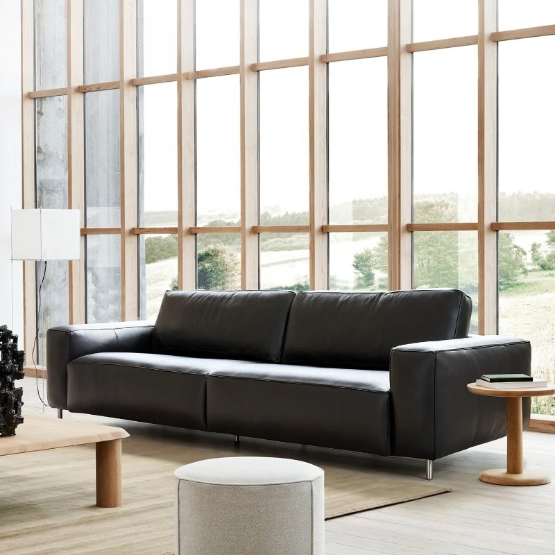 The first layer of cowhide medieval retro full leather split sofa single 2.77m