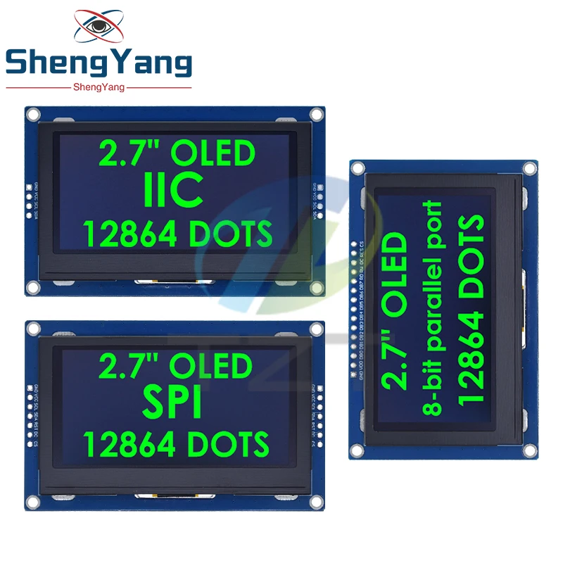 

TZT 2.7 Inch OLED LCD Display 128x64 Drives SSD1327 IIC / SPI / 8-bit Parallel Port For Arduino