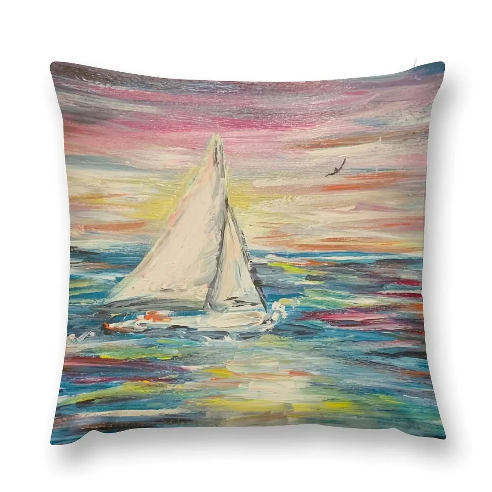 

Sailing in a World of Color Throw Pillow Cushion Cover For Sofa covers for pillows pillow